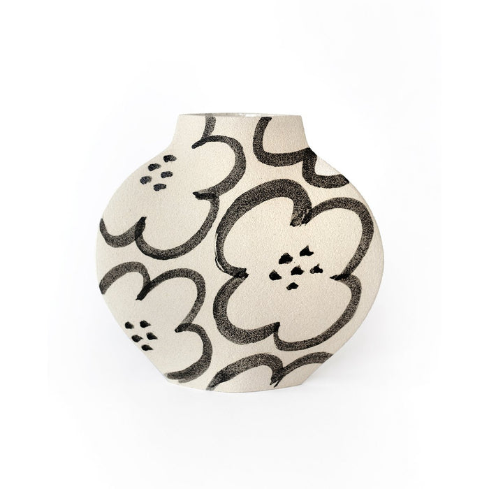 Handmade white ceramic vase Camelia