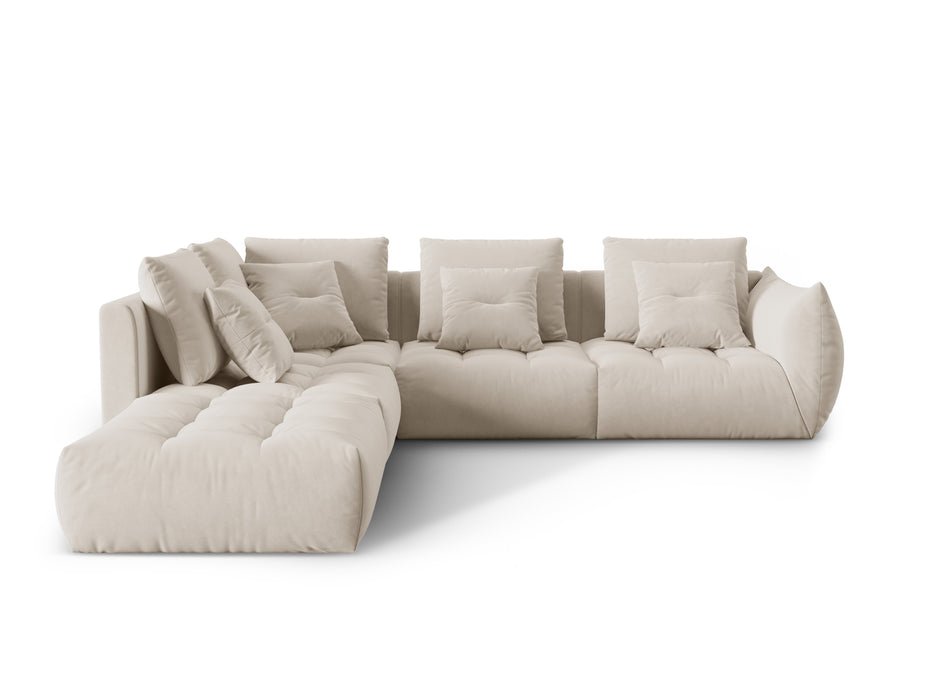 Keturvietė velveto kampinė sofa Bloom