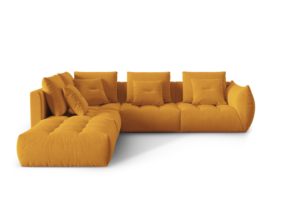 Keturvietė velveto kampinė sofa Bloom