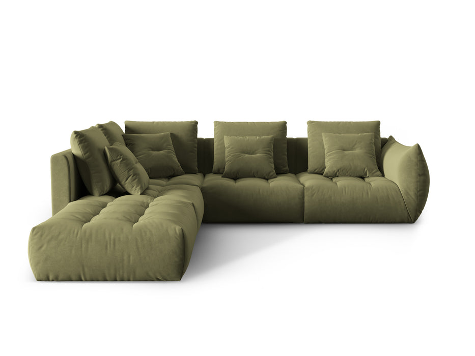 Keturvietė velveto kampinė sofa Bloom