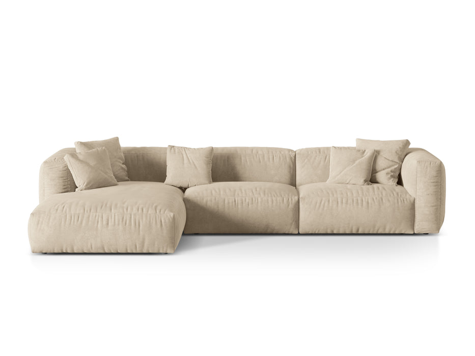 Corner three-seater velvet sofa Martina