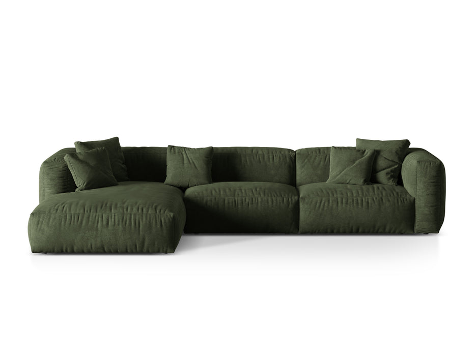 Corner three-seater velvet sofa Martina