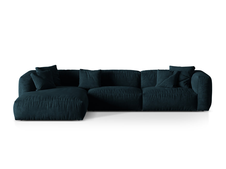 Corner three-seater velvet sofa Martina