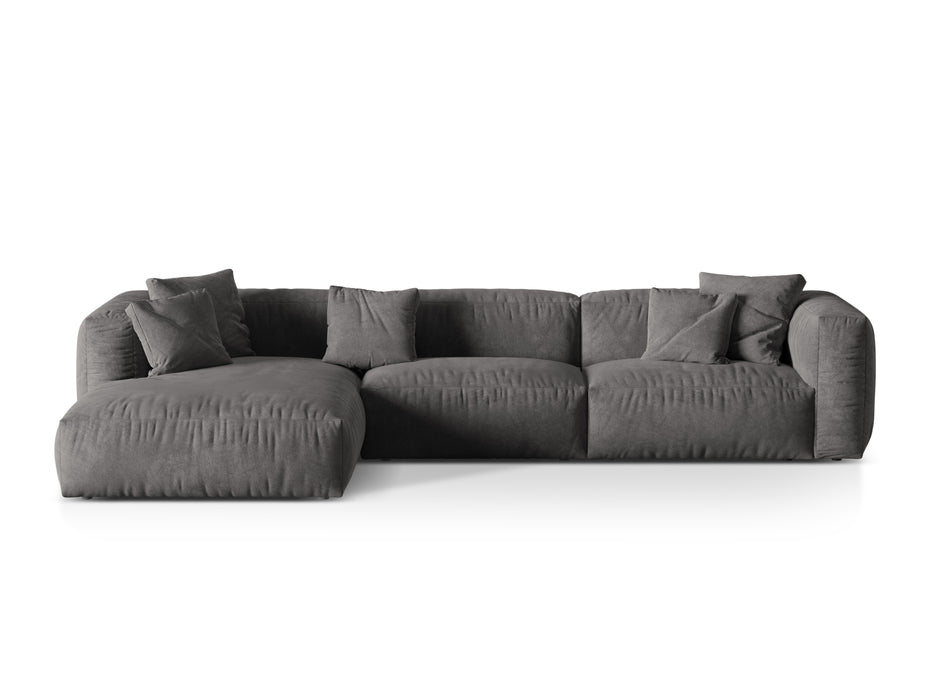 Corner three-seater velvet sofa Martina