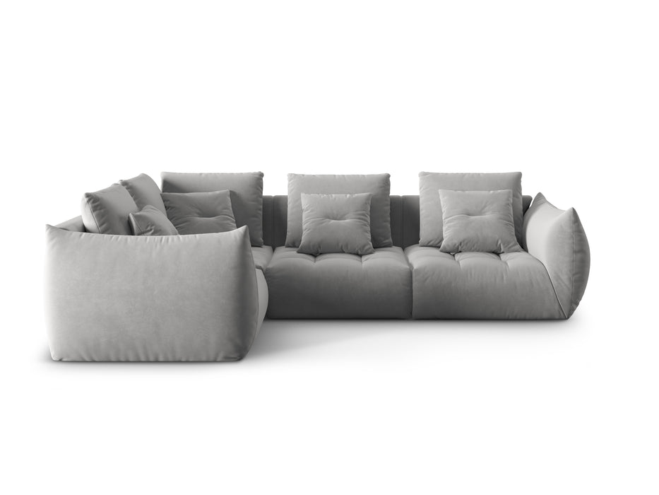 Kampinė velveto trivietė sofa Bloom