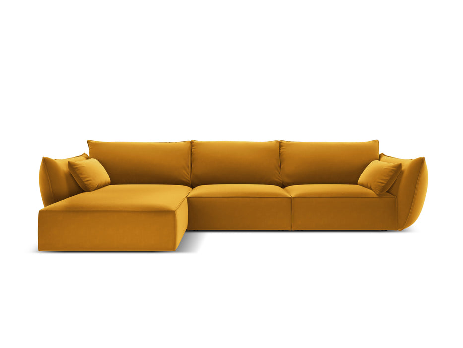 Keturvietė velveto kampinė sofa Kaelle