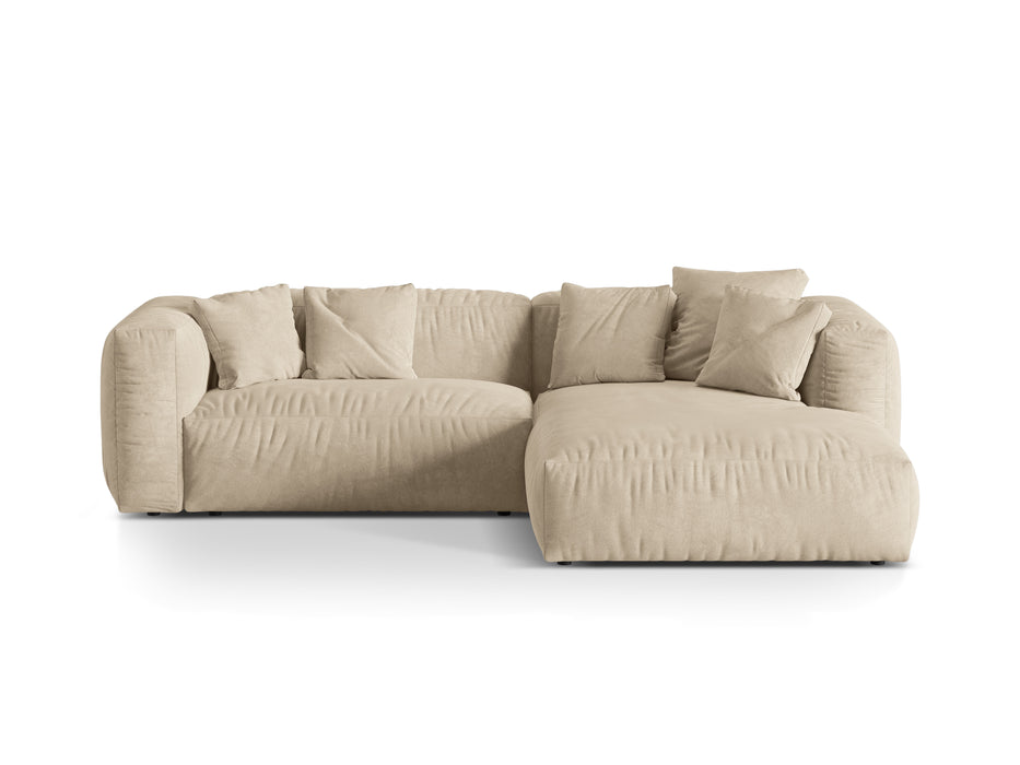 Corner two-seater velvet sofa Martina