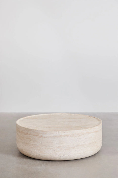 Darwys round travertine effect coffee table