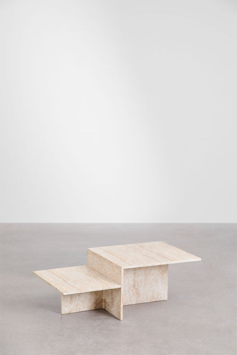 Cement coffee table with travertine effect Jamari