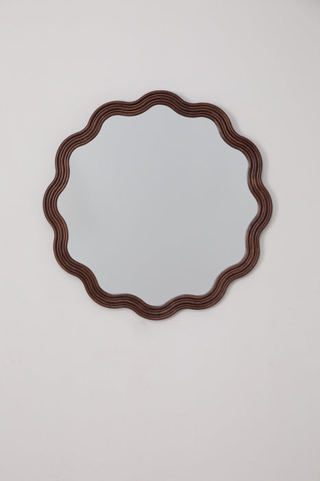 Luesia round oak mirror