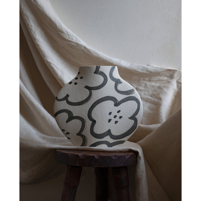 Handmade white ceramic vase Camelia