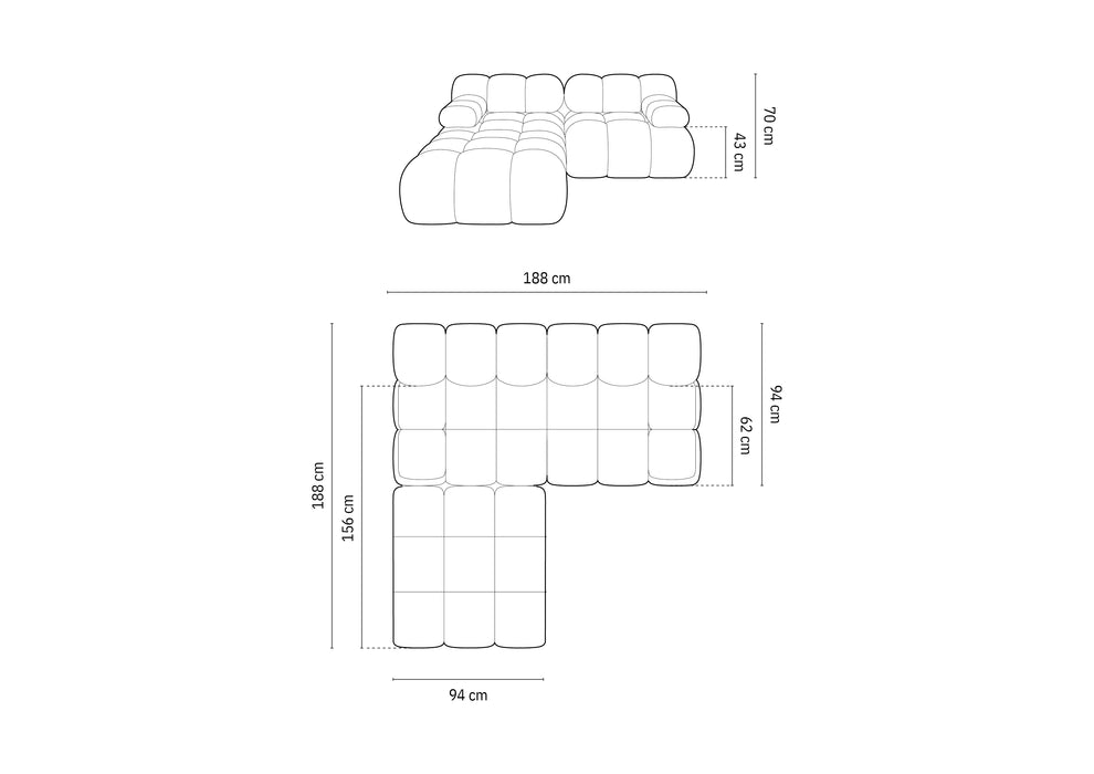 Velveto modulinė sofa Bellis