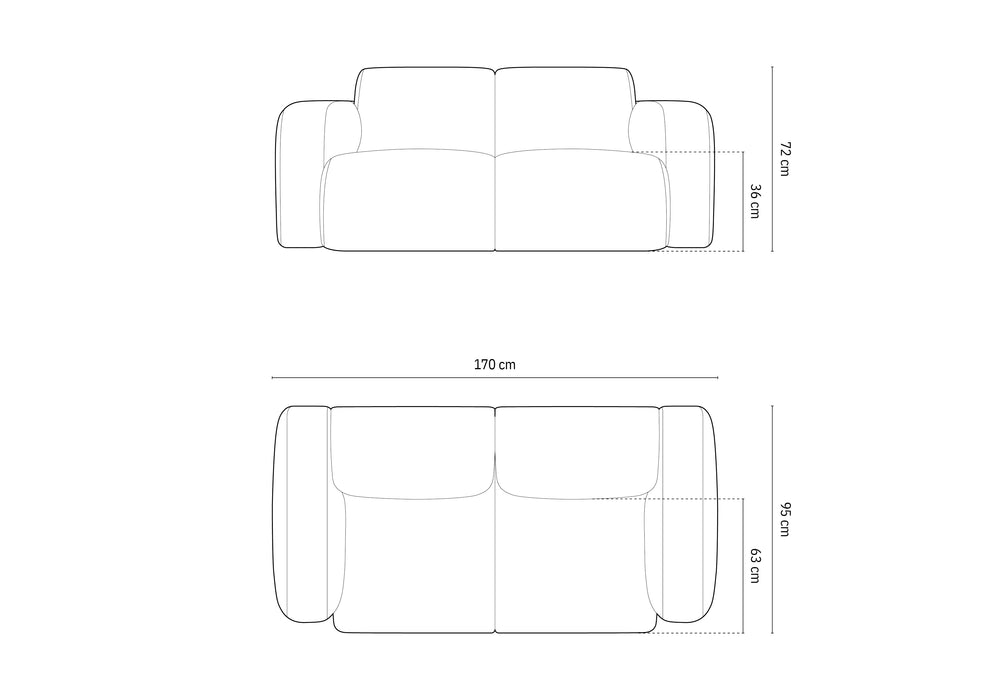 Boucle two-seater sofa Molino