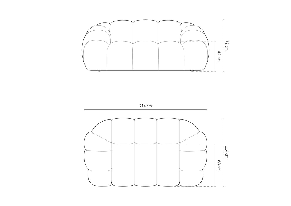 Two-seater velvet sofa Diana