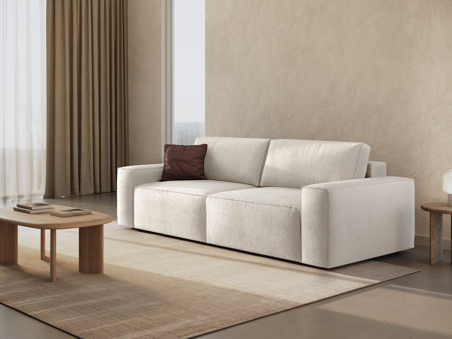 Boucle sofa bed Jodie with bedding box