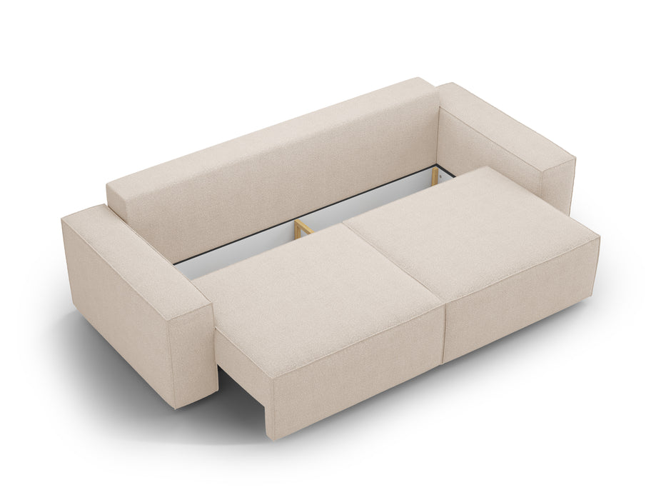 Boucle sofa bed Jodie with bedding box