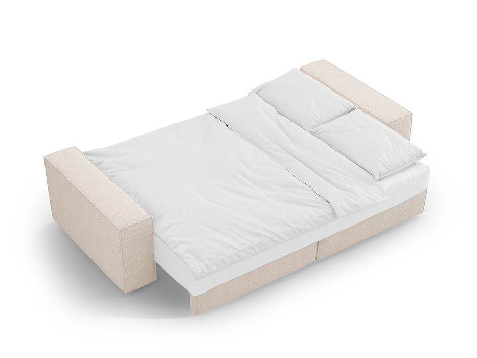 Boucle sofa bed Jodie with bedding box