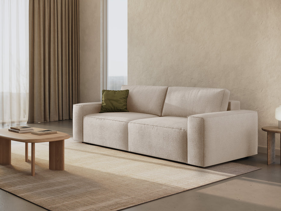 Boucle sofa bed Jodie with bedding box
