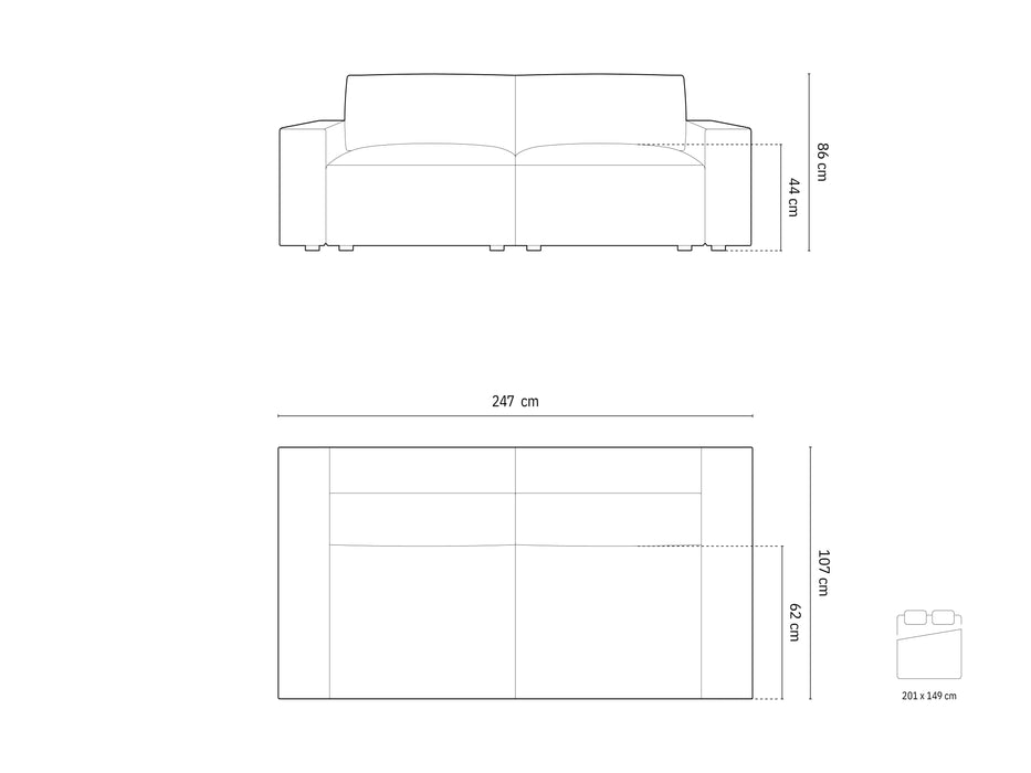 Boucle sofa bed Jodie with bedding box