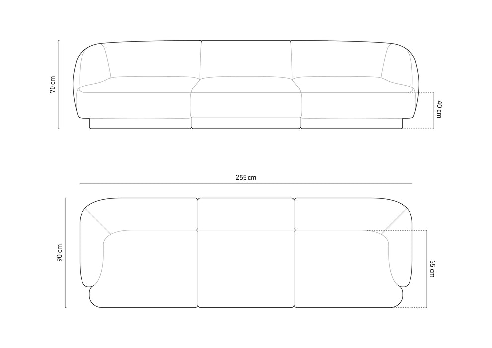 Trivietė šenilo sofa Miley