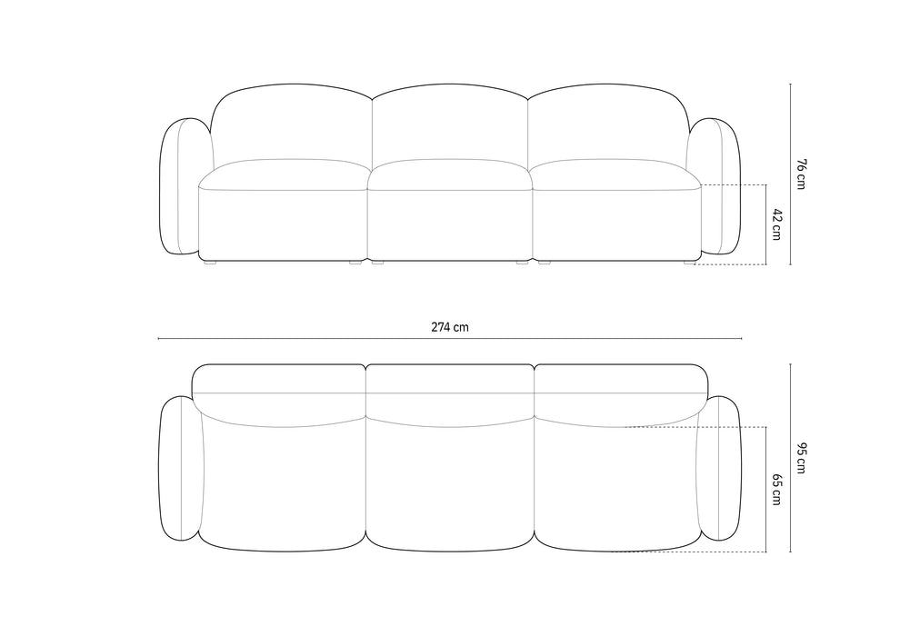 Trivietė sofa Blair