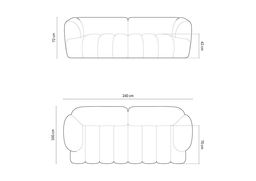 Velveto trivietė modulinė sofa Harry