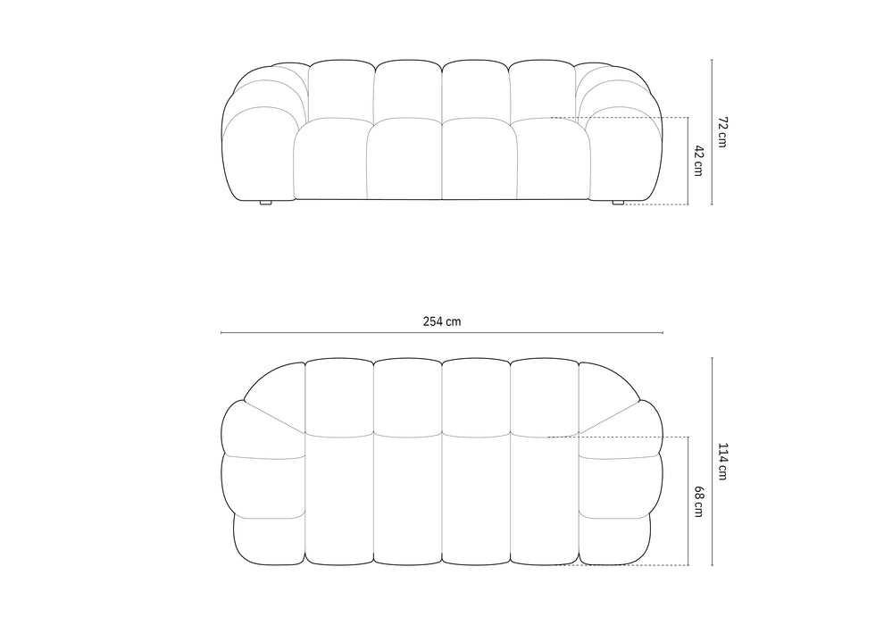 Trivietė velveto sofa Diana