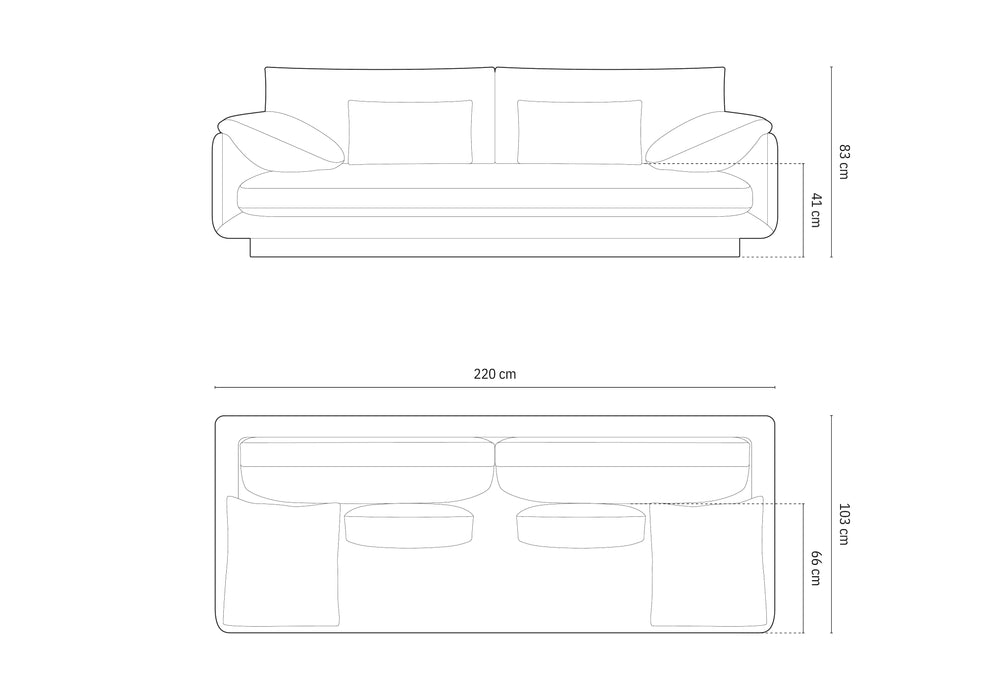 Trivietė šenilo sofa Torino