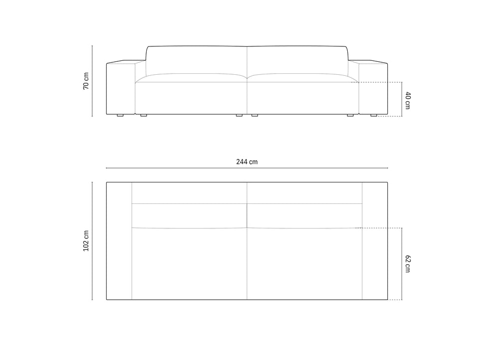 Keturvietė velveto sofa Jodie