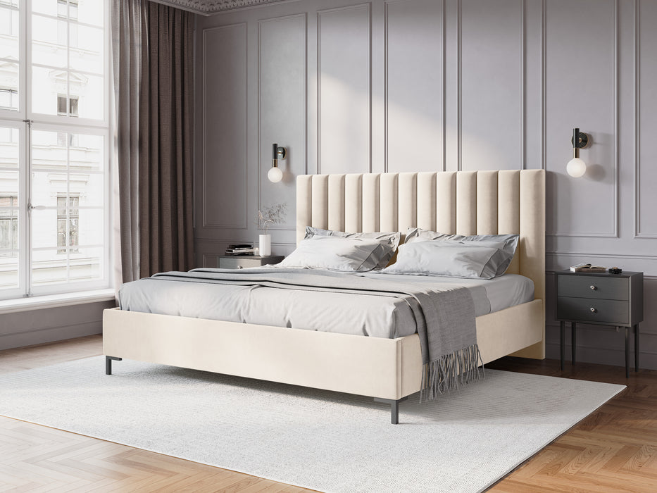 Velvet bed with bedding box Allison