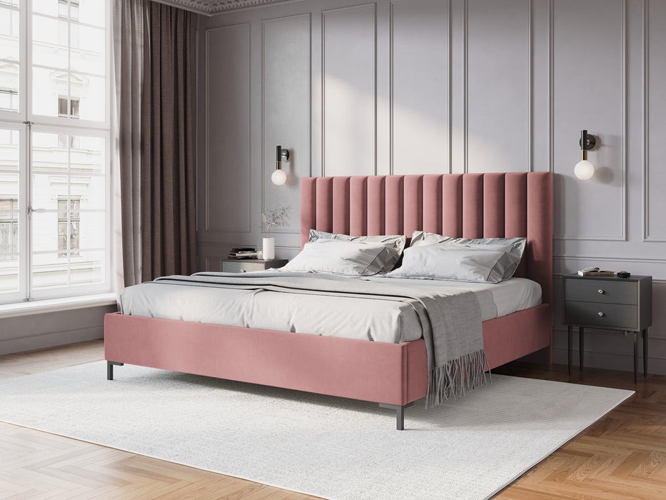Velvet bed with bedding box Allison