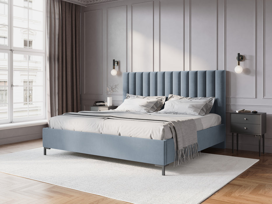 Velvet bed with bedding box Allison