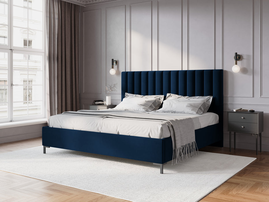 Velvet bed with bedding box Allison