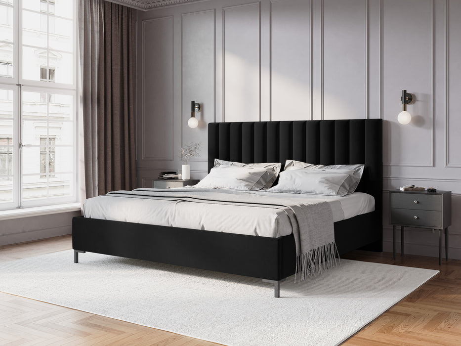 Velvet bed with bedding box Allison