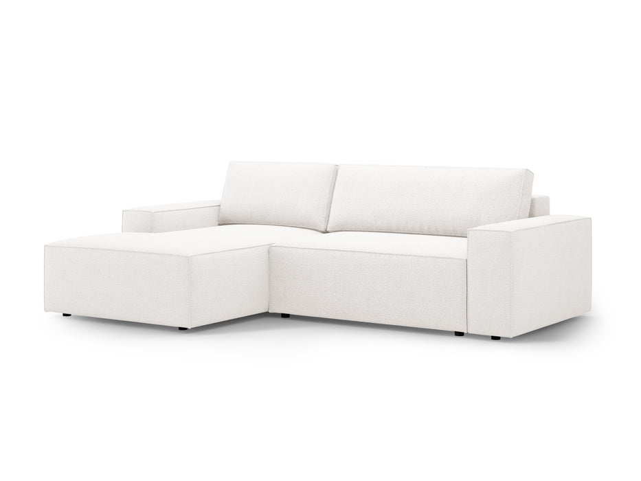 Kampinė bouclé sofa-lova su dėže Jodie