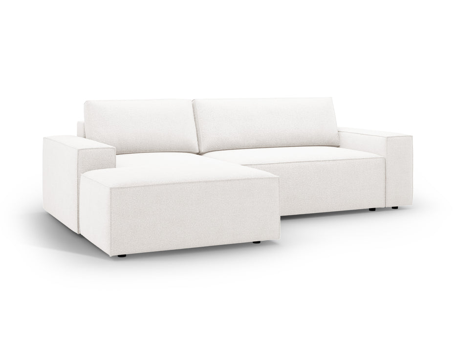 Kampinė bouclé sofa-lova su dėže Jodie