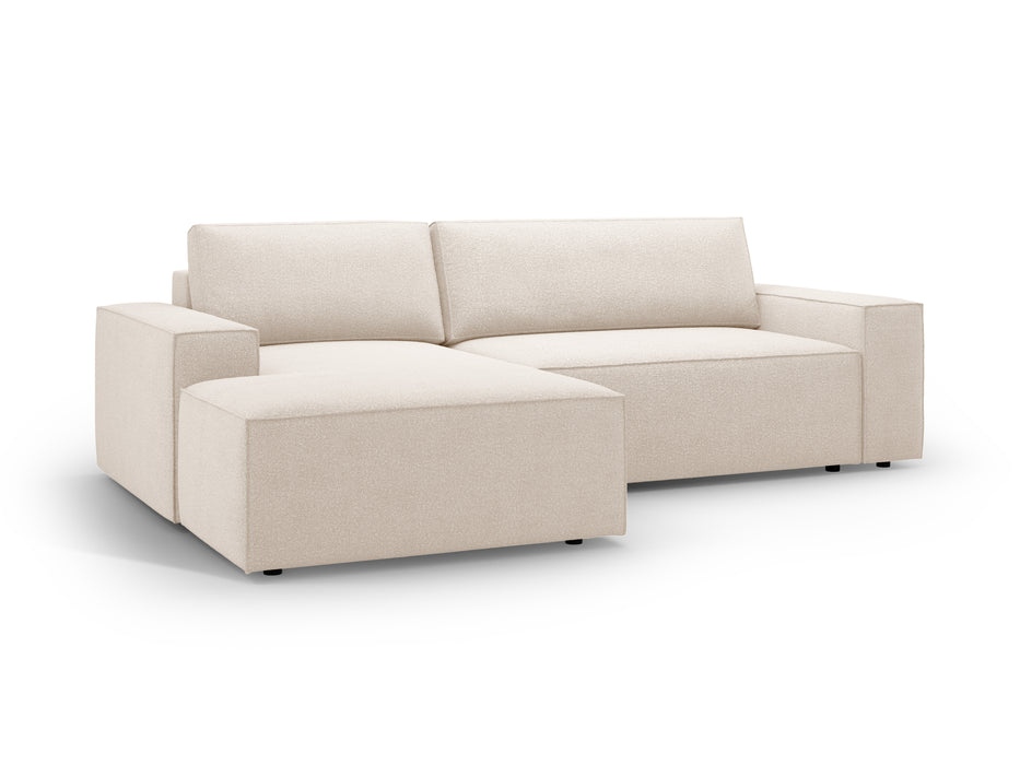 Kampinė bouclé sofa-lova su dėže Jodie
