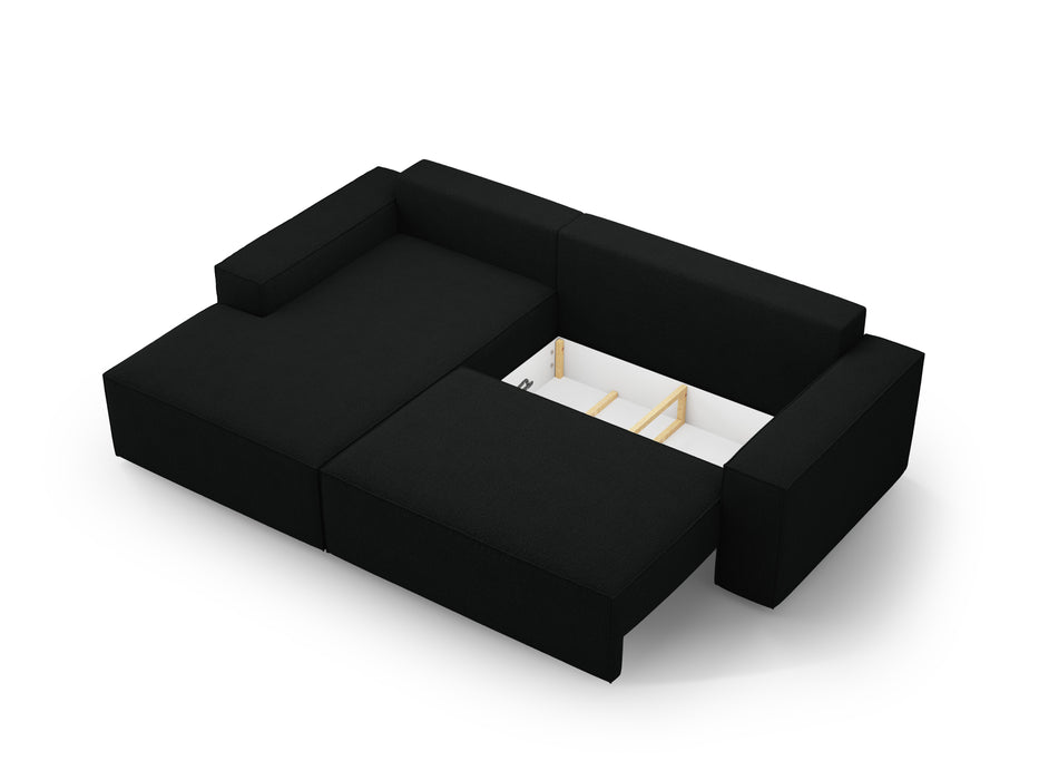 Kampinė bouclé sofa-lova su dėže Jodie