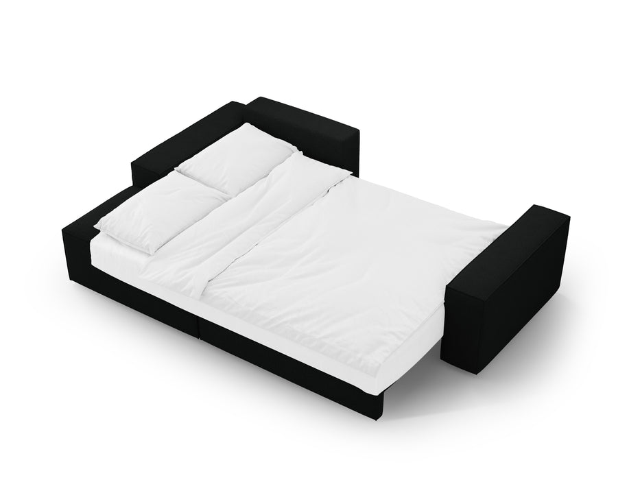 Kampinė bouclé sofa-lova su dėže Jodie