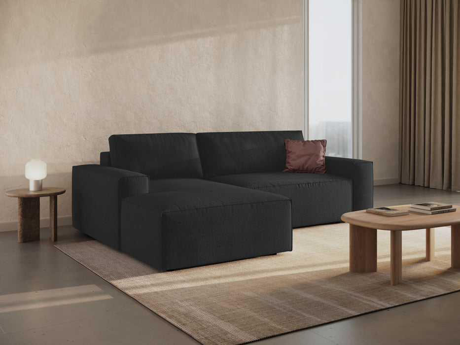 Kampinė bouclé sofa-lova su dėže Jodie