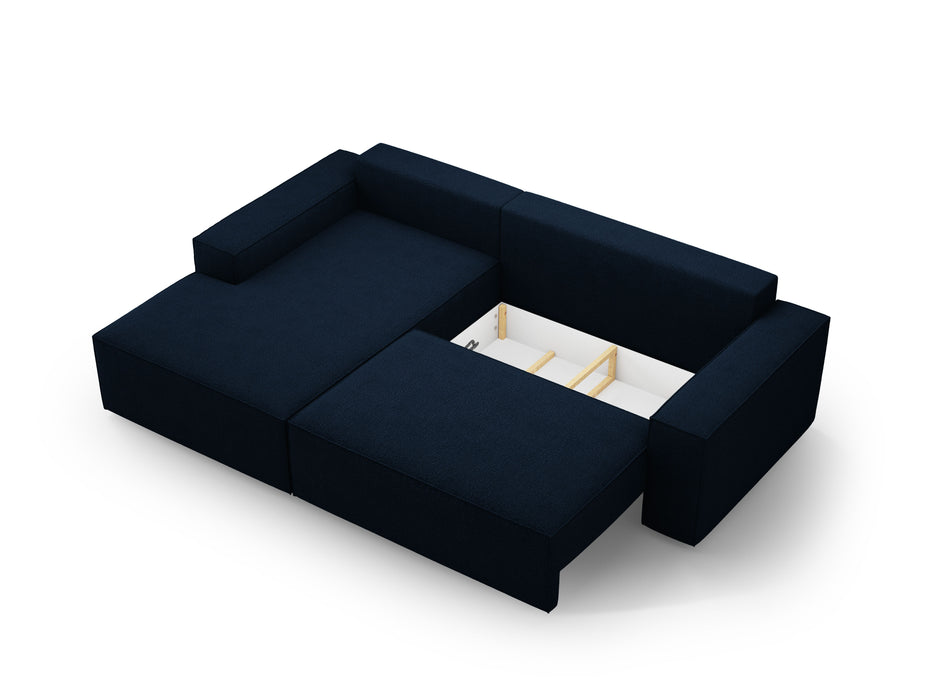 Kampinė bouclé sofa-lova su dėže Jodie