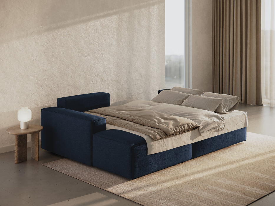 Kampinė bouclé sofa-lova su dėže Jodie