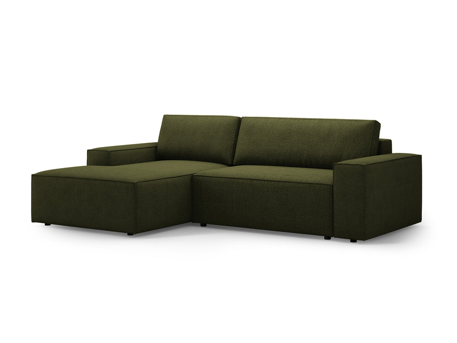 Kampinė bouclé sofa-lova su dėže Jodie