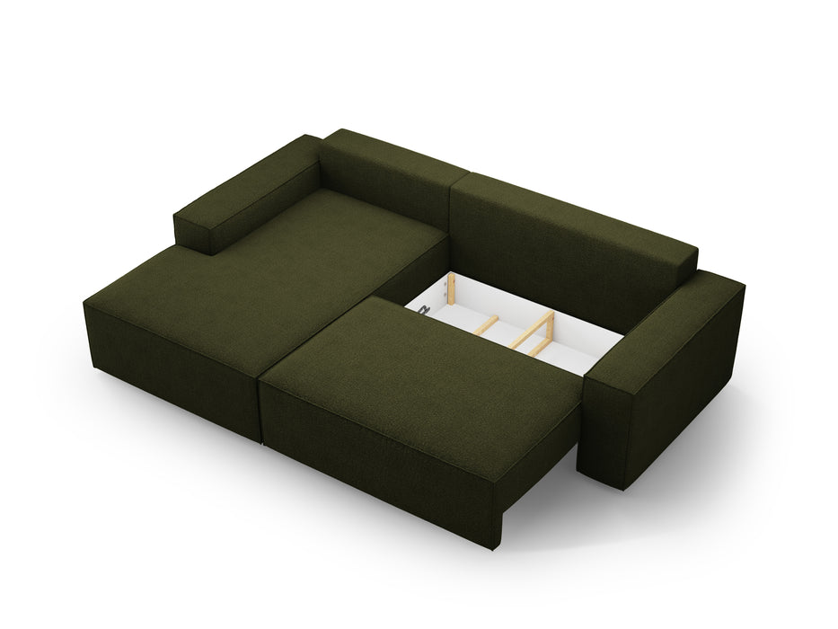 Kampinė bouclé sofa-lova su dėže Jodie