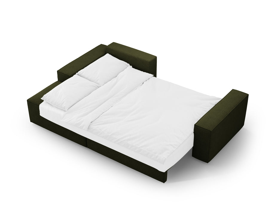 Kampinė bouclé sofa-lova su dėže Jodie