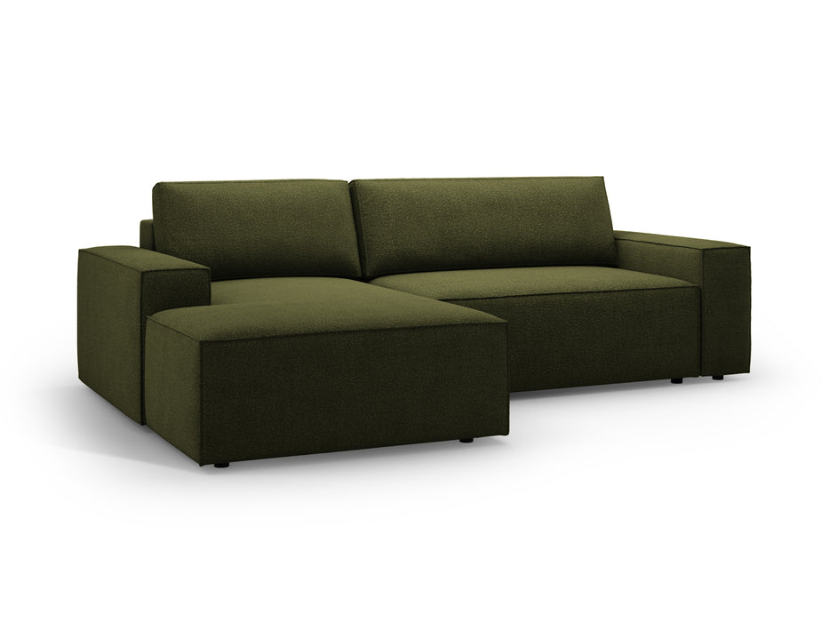 Kampinė bouclé sofa-lova su dėže Jodie
