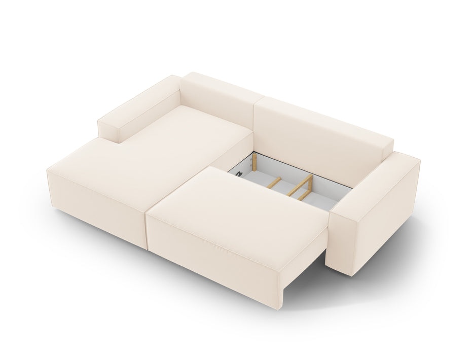 Velveto kampinė sofa-lova su dėže Jodie