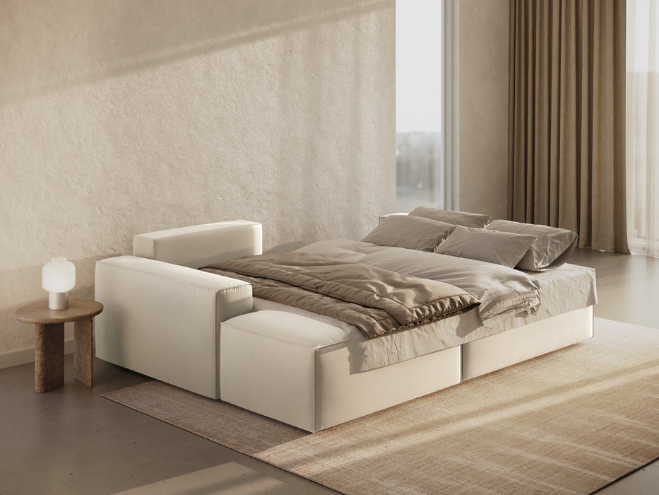 Velveto kampinė sofa-lova su dėže Jodie