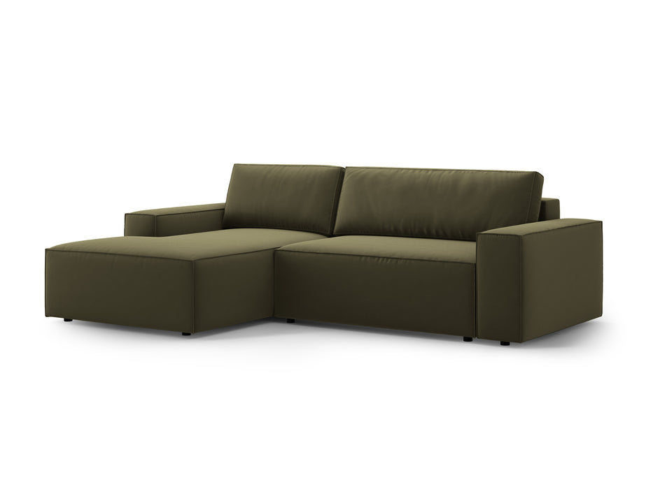 Velveto kampinė sofa-lova su dėže Jodie