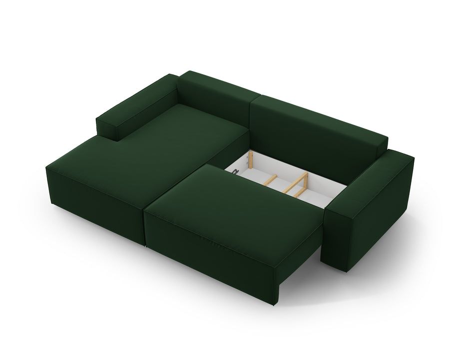 Velveto kampinė sofa-lova su dėže Jodie